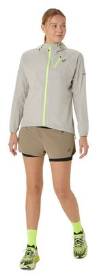 Chaqueta Asics Fujitrail Waterproof Gris Mujer