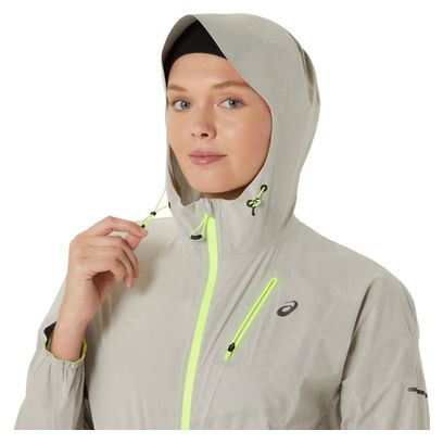 Chaqueta Asics Fujitrail Waterproof Gris Mujer