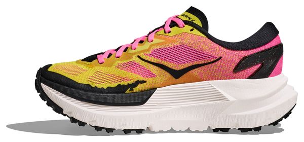Women's Hoka Mafate X Yellow/Rose Trail Shoes