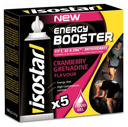 Isostar ENERGY BOOSTER Liquid Gel antiossidante 5x20gr Taste Grenadine