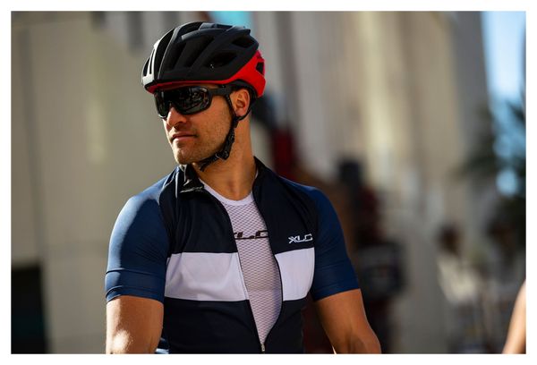 Maillot XLC JE-S17 manga corta negro azul blanco