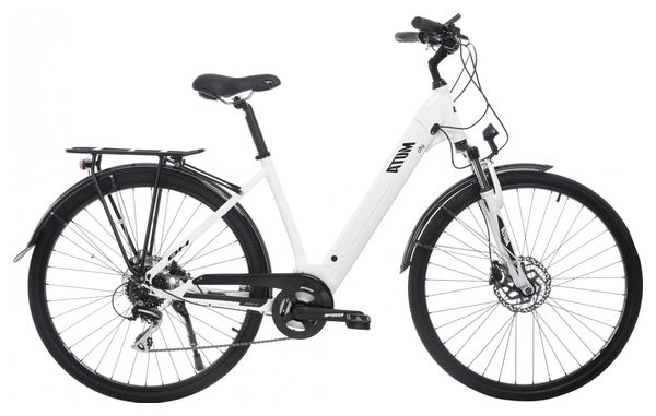BH Atom City Wave Hybrid City Bike Shimano Acera 8S 500 Wh 700 mm White Black 2020