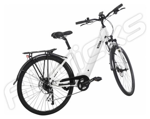 BH Atom City Wave Hybrid City Bike Shimano Acera 8S 500 Wh 700 mm White Black 2020