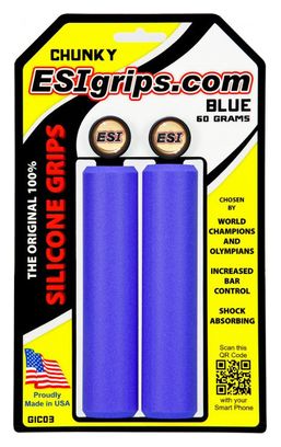 Puños de silicona ESI Chunky 32mm - Azul