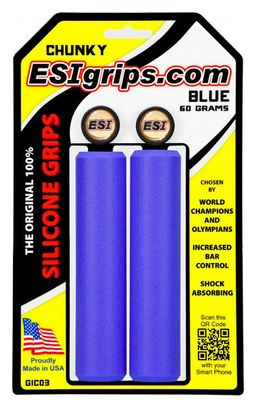 ESI Grips CHUNKY Coppia di Blue 32 millimetri in silicone