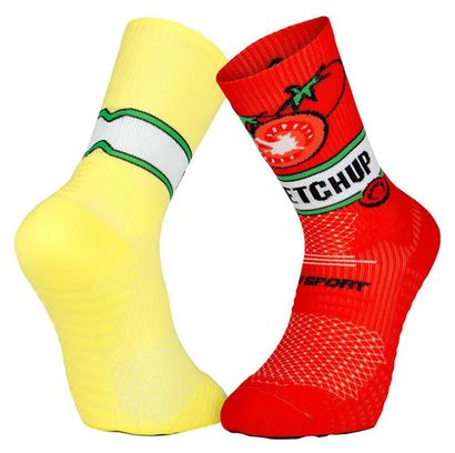 Chaussettes de Trail Running BV Sport Trail Collector Nutrisocks Ketchup Mayo