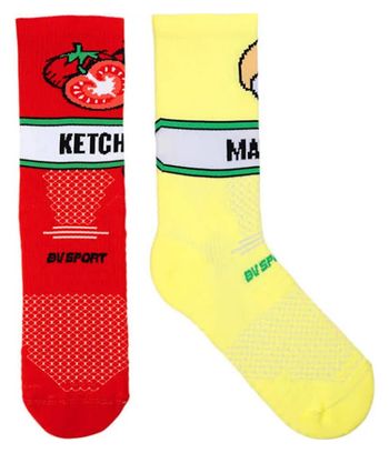 Chaussettes de Trail Running BV Sport Trail Collector Nutrisocks Ketchup Mayo