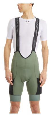 LeBram Glières Cargo Bib Short Khaki Green