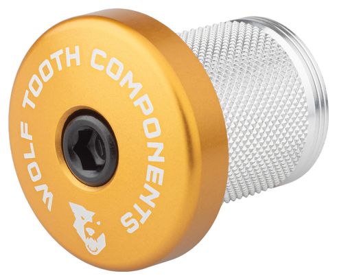 Wolf Tooth Compression Plug with Integrated Spacer Stem Cap 1 1/8'' Gold