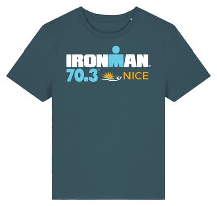 Ironman 70.3 Frankrijk Blauw Korte Mouw T-shirt