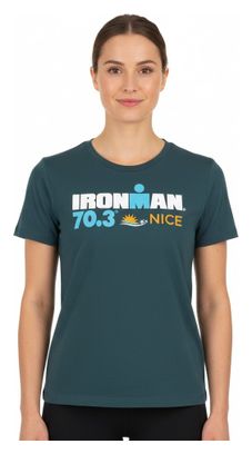 Ironman 70.3 Frankrijk Blauw Korte Mouw T-shirt