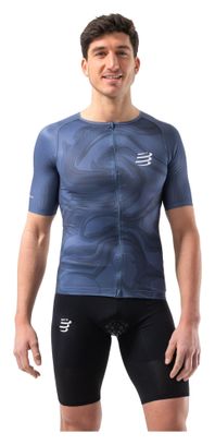 Compressport Tri Postural Aero Jersey met korte mouwen Blauw Heren