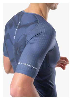 Compressport Tri Postural Aero Jersey met korte mouwen Blauw Heren