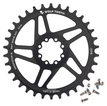 Wolf Tooth Direct Mount Chainring for SRAM 8-Bolt 34T Black