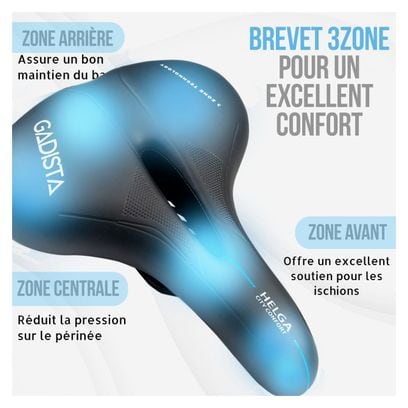 Selle velo HELGA confortable fait mains en ITALIE avec technologie brevetée 3ZONES.