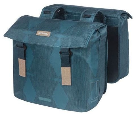 Basil Elegance Double Bicycle Sac  bleu  animal de compagnie recyclé  alimentaire  fermeture de conservation de l'eau  pont universel  40-49L