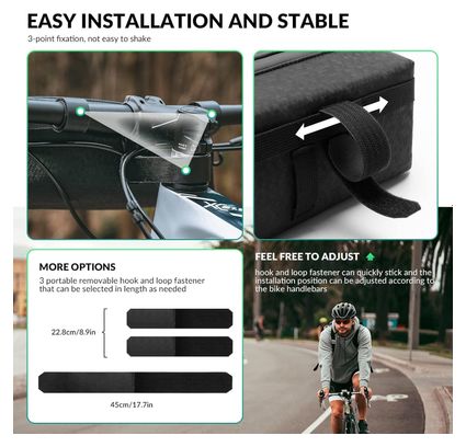 Sacoche de guidon étanche pour vélo avec bandoulière