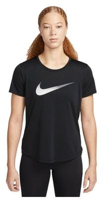 Nike Dri-Fit Swoosh Kurzarmshirt für Damen Schwarz