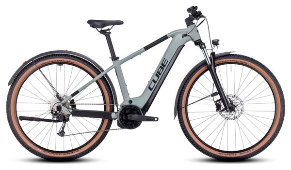 VTT Électrique Semi-Rigide Cube Reaction Hybrid Performance 500 Allroad Shimano Alivio 9V 500 Wh 27.5'' Gris Vert Swamp 2023