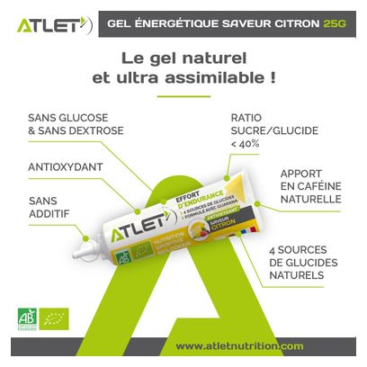 Gel  énergétique ATLET citron guarana