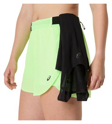Short Splité Asics Metarun Vert Femme