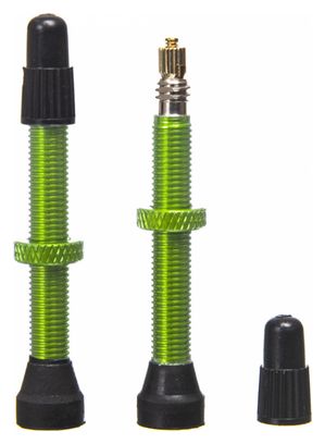 Pair of Neatt Presta Tubeless Valves Green