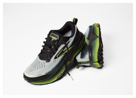 Brooks Cascadia 20 Trail-Laufschuhe, Größe L, Grau/Gelb, Herren