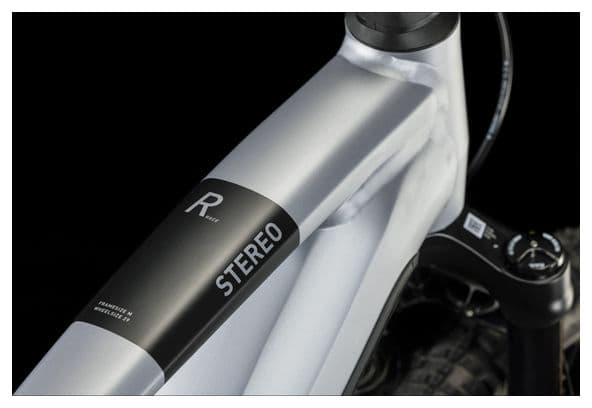 VTT Électrique Tout-Suspendu Cube Stereo Hybrid 120 Race 750 Shimano Deore XT 12V 750 Wh 29'' Argent Polar 2024