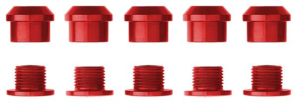 Tuercas y tornillos de plato Alugear para monoplato 5 piezas Rojo