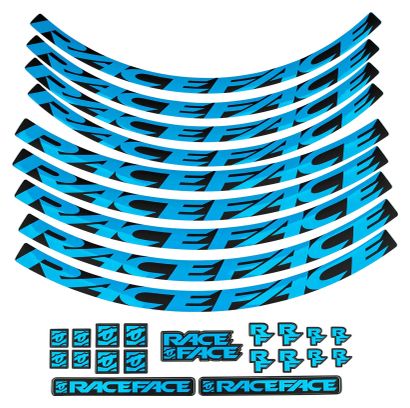 Race Face Wielen Kit Stickers Neon Blauw