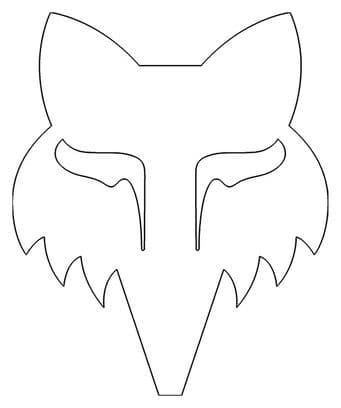 Stickers Fox Head Die Cut 17.8 cm Blanc