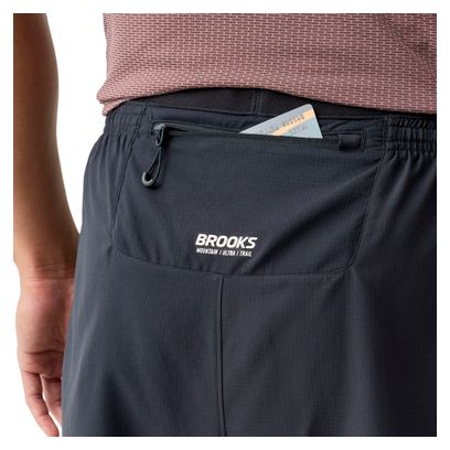 Brooks Cascadia 2-in-1 Shorts, Black, Men's