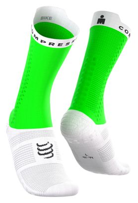 Calzini Compressport Pro Racing V4.0 Bike Ironman 2026 Verde/Bianco