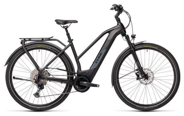 Cube Kathmandu Hybrid EXC 625 Trapeze Electric City Bike Shimano Deore XT 12S 625 Wh 700 mm Black Grey 2021 Alltricks