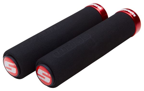 SRAM Paire de Grips Mousse Lock-On Noir / Rouge