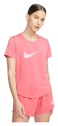 Maglia a maniche corte Nike Dri Fit Swoosh Donna Rosa