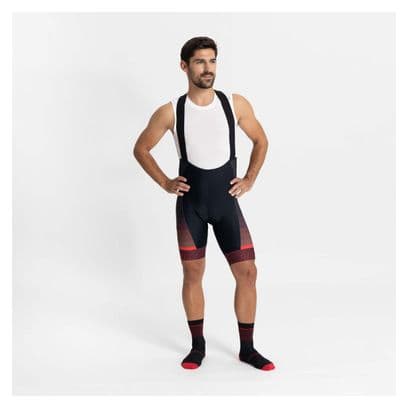 Cuissard Velo Avec Bretelless Rogelli Hero II - Homme - Rouge/Bourgogne/Noir