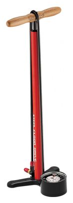 Pompa a pedale in acciaio LEZYNE Gloss Red