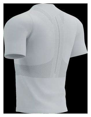Maillot manches courtes Compressport Trail Half-Zip Fitted Top Blanc / Noir