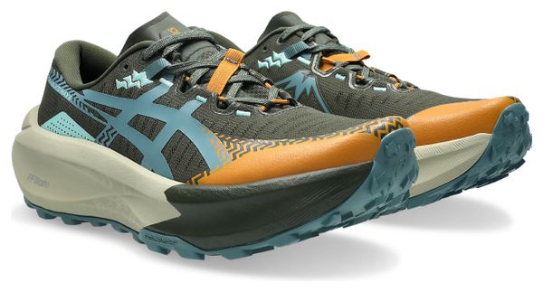 Asics Trabuco Max 5 Trail-Laufschuhe für Herren, Khaki/Blau