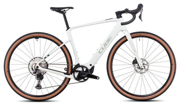 Cube Nuroad Hybrid C:62 Race 400X Electric Gravel Bike Shimano GRX 12S 400 Wh 700 mm Desertstone Grey Green 2024