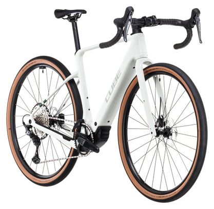 Cube Nuroad Hybrid C:62 Race 400X Electric Gravel Bike Shimano GRX 12S 400 Wh 700 mm Desertstone Grey Green 2024