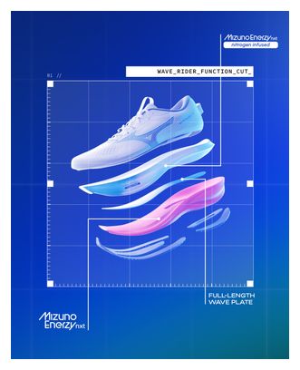 Zapatillas de running Mizuno Wave Rider 30 Blanco/Azul/Naranja para hombre