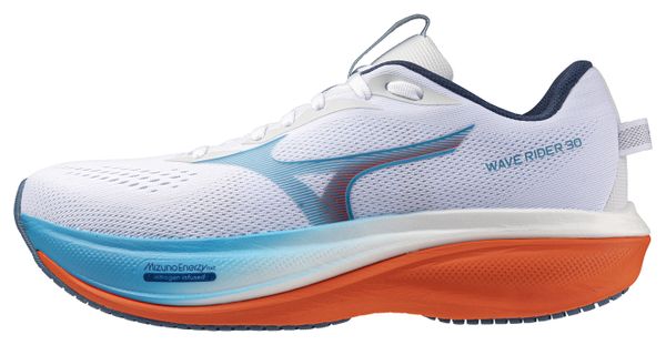 Zapatillas de running Mizuno Wave Rider 30 Blanco/Azul/Naranja para hombre