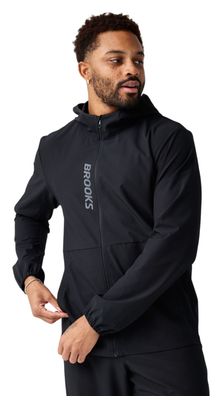 Chaqueta cortavientos Brooks Canopy negra para hombre
