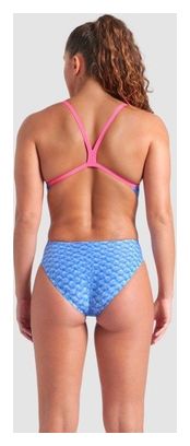 Arena New Monogram Back Challenge Badeanzug Blau/Pink Women
