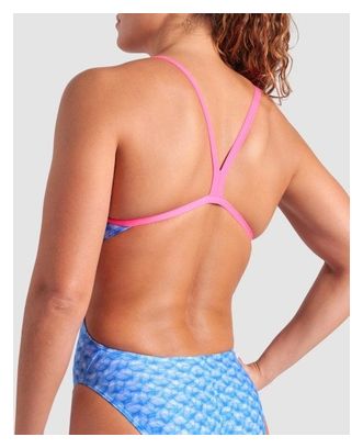 Arena New Monogram Back Challenge Badeanzug Blau/Pink Women