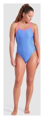 Arena New Monogram Back Challenge Badeanzug Blau/Pink Women