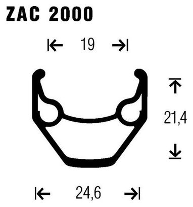 Vorderrad Gurpil ZAC 2000 26'' | 9x100mm | Schwarz