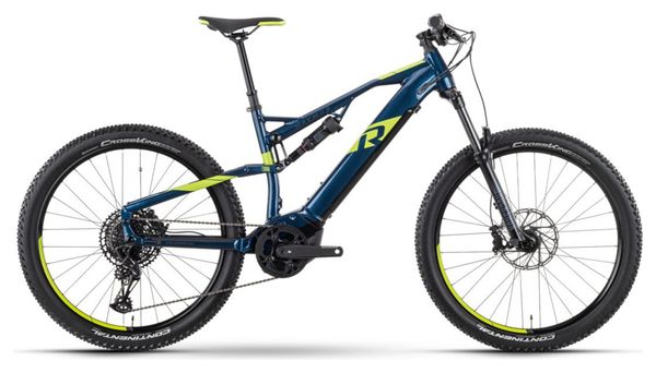 R Raymon FullRay 130E 6.0 Elektrische volledig geveerde MTB Sram SX 12S 630Wh 27,5'' Blauw Groen 2023